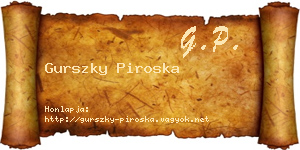 Gurszky Piroska névjegykártya